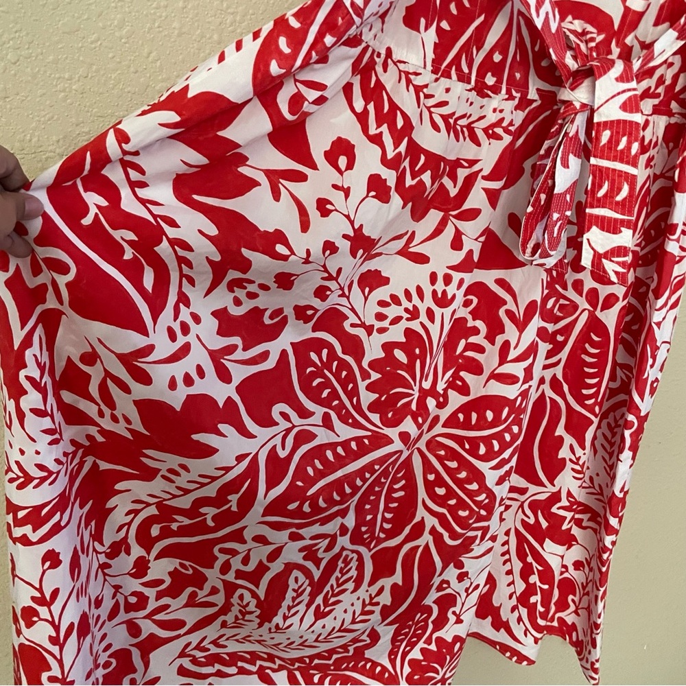 Banana Republic Poplin Corset Waist Midi Dress Red Chic Classic Sz 10 NWT B9 - Picture 9 of 11